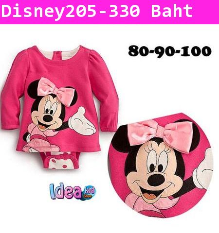 Bodysuit Dress Minnie ติดโบว์ สีชมพู