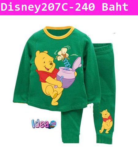 ชุดเสื้อกางเกงเด็ก Pooh สีเขียว