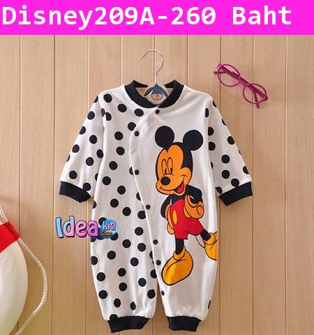 บอดี้สูท Mickey Black Dot สีขาวดำ