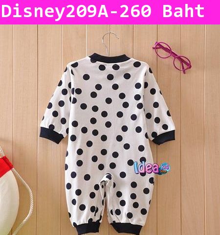 บอดี้สูท Mickey Black Dot สีขาวดำ