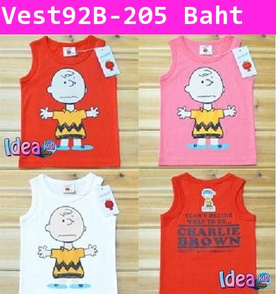 เสื้อกล้าม SNOOPY CHARLIE BROWN สีชมพู