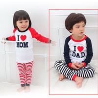 ชุดเสื้อกางเกง-I-LOVE-DAD-สีขาวดำ