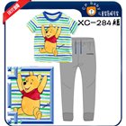 ชุดเสื้อกางเกง-Pooh-Funny-Day-ลายทางโทนฟ้า