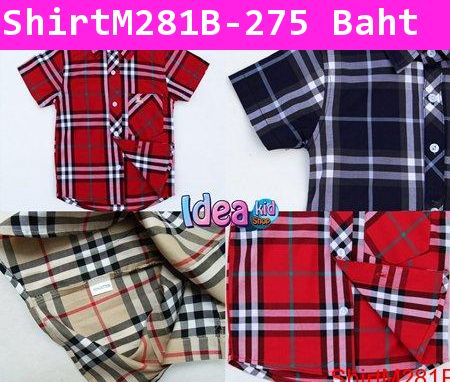 เสื้อเชิ้ต Burberry Basic สีแดง