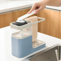 กล่องปั๊มน้ำยาล้างจานอเนกประสงค์พร้อมฟองน้ำ--เพียงกดฟองน้ำลงบนแผ่นปั๊มด้านบน-ก็พร้อมใช้งานทำความสะอาดได้เลย:ฟ้า