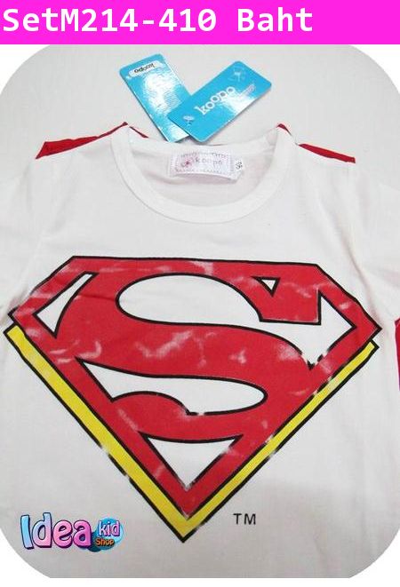 ชุดเสื้อกางเกงแฟนคลับ SUPER MAN สีแดง