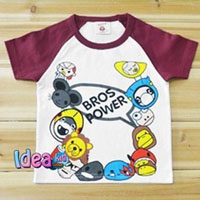 เสื้อแขนสั้น-BROS-POWER-สีเลือดหมู