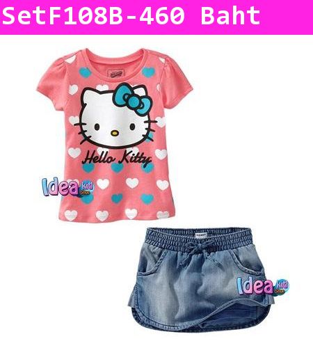 ชุดเสื้อกางเกงกระโปรงลาย Hello Kitty