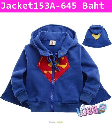 เสื้อกันหนาวขนนุ่ม Superman สีน้ำเงิน