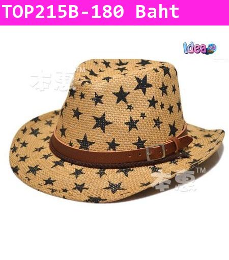 หมวกสาน Cowboy Star สีน้ำตาลอ่อน