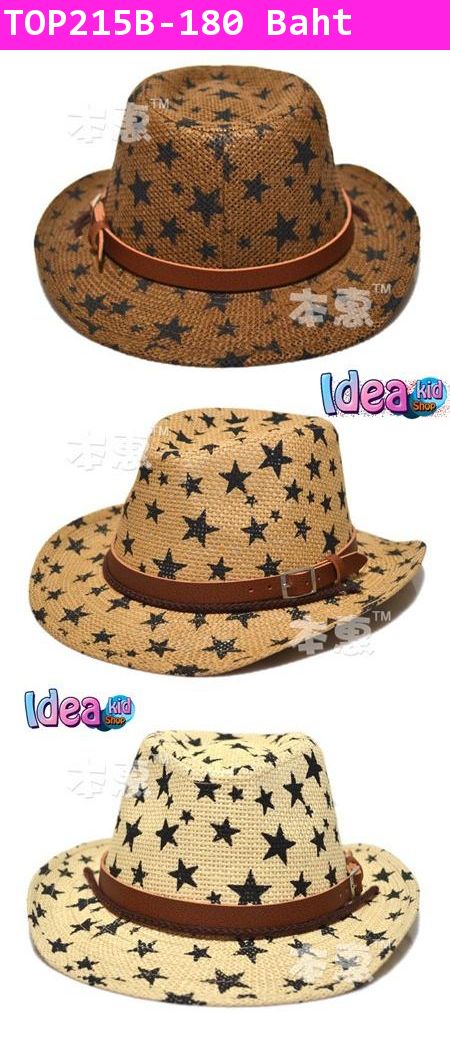 หมวกสาน Cowboy Star สีน้ำตาลอ่อน