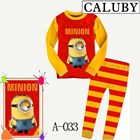 ชุดเสื้อกางเกง-Minion-Sad-สีแดงส้ม