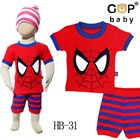 ชุดเสื้อกางเกงหน้ากาก-Spider-สีแดง