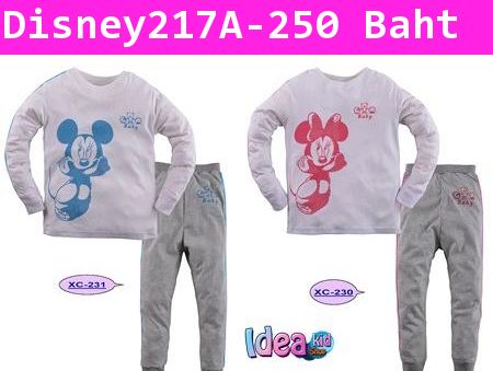 ชุดเสื้อกางเกง Mickey Sport สีฟ้า