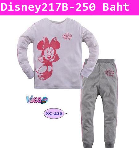 ชุดเสื้อกางเกง Mickey Sport สีชมพู