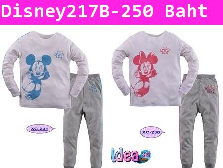 ชุดเสื้อกางเกง Mickey Sport สีชมพู