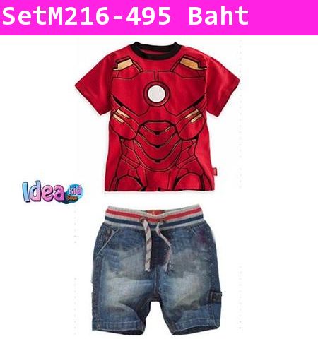 ชุดเสื้อกางเกง H&M Little Iron Man สีแดง