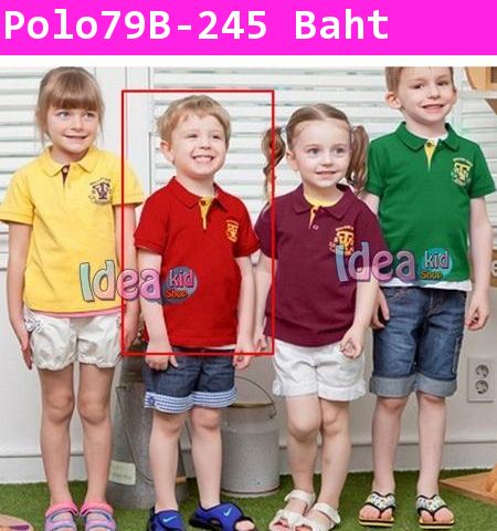 เสื้อโปโลแขนสั้น WALTON KIDS สีแดง