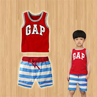 ชุดเสื้อกางเกง-GAP-The-Beach-สีแดง