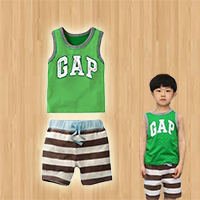 ชุดเสื้อกางเกง-GAP-The-Beach-สีเขียว