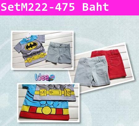 ชุดเสื้อกางเกง Batman Holiday สีเทา