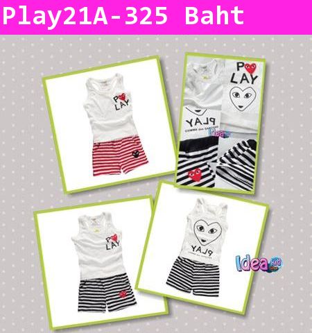 ชุดเสื้อกางเกง Play Comme สีแดง