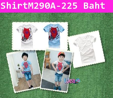 เสื้อยืด แปลงร่างเป็น Spiderman สีขาว