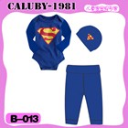 เซตบอดี้สูทพร้อมหมวก-Super-Boy-สีน้ำเงิน-(3-ชิ้น)