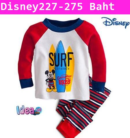 ชุดเสื้อกางเกง Mickey Sufe Board สีขาวแดง