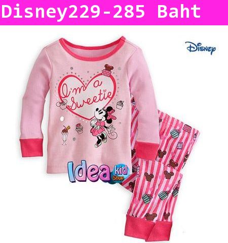 ชุดเสื้อกางเกง Minnie I'm a sweetie สีชมพู