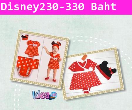 บอดี้สูทเดรส Minnie Baby พร้อมหมวก สีแดง