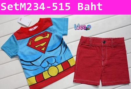 ชุดเสื้อกางเกง H&M SixPack Superman สีฟ้าแดง