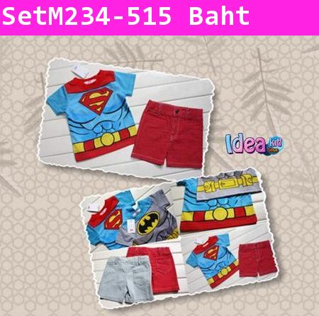 ชุดเสื้อกางเกง H&M SixPack Superman สีฟ้าแดง