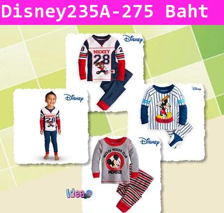 ชุดเสื้อกางเกง Mickey Club สีแดงเทา