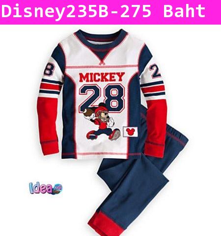 ชุดเสื้อกางเกง Mickey Rugby สีกรมขาว