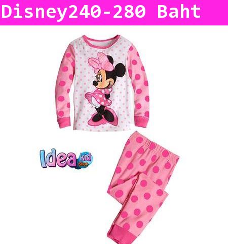 ชุดเสื้อกางเกง Minnie Doty สีชมพู