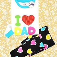 ชุดเสื้อกางเกงปักลาย-I-Love-Dad-สีขาว