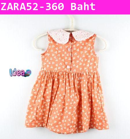 เดรส Zara Little Flower สีส้ม