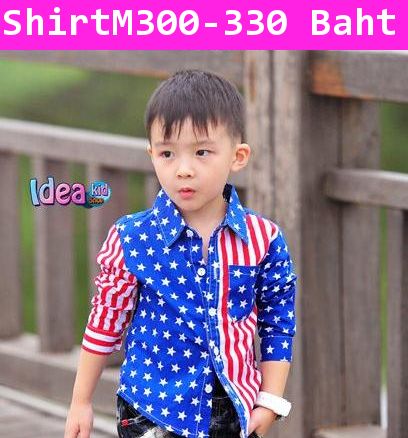 เสื้อเชิ้ตแขนยาว Handsome USA Flag