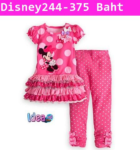 ชุดเดรส+กางเกงขายาว Minnie Loving Pink สีชมพู