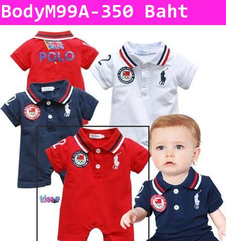 บอดี้สูท US. Polo Sport Boy สีแดง