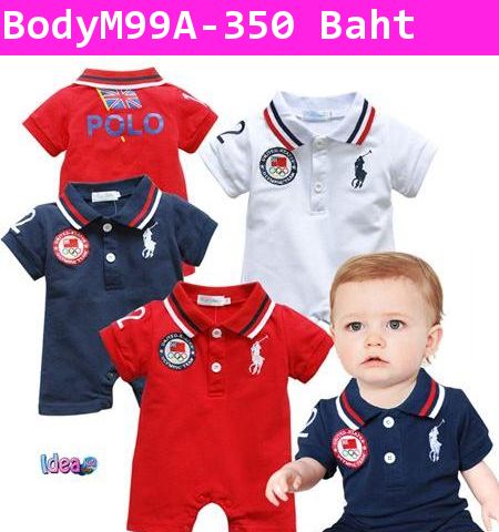 บอดี้สูท US. Polo Sport Boy สีแดง