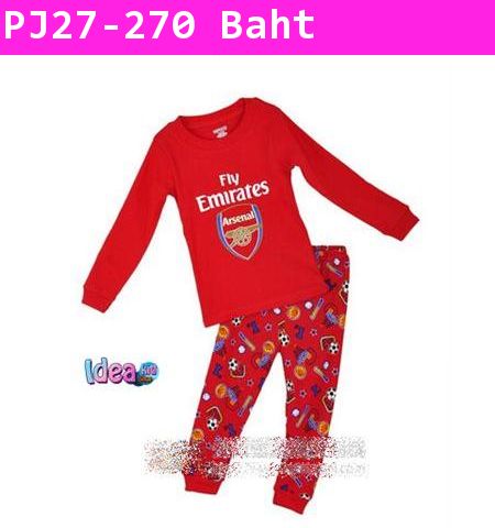 ชุดเสื้อกางเกง FC Arsenal สีแดง