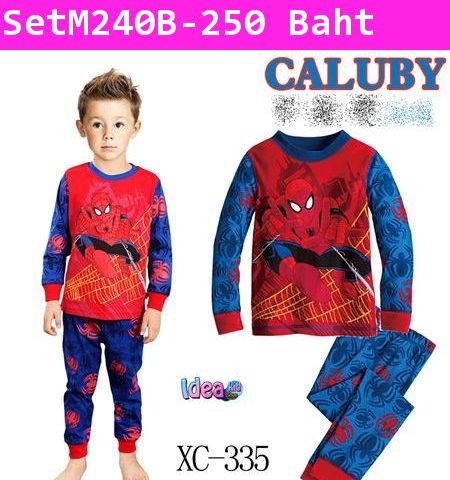 ชุดเสื้อกางเกง Spiderman สีน้ำเงินแดง