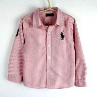 เสื้อเชิ้ตแขนยาว-Polo-Sport-Boy-ลายทางสีแดง