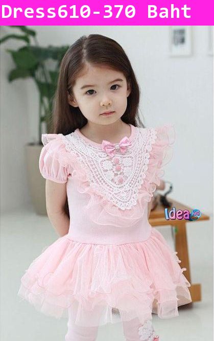 เดรส Snowpink Girl สีชมพู