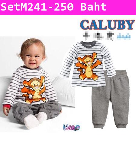 ชุดเสื้อกางเกง Tigger Baby สีเทา 