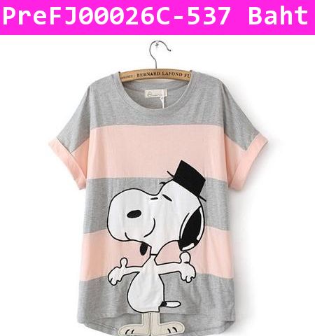 [Pre] เสื้อยืด Snoopy น่ารัก สีชมพู