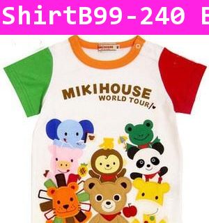 เสื้อยืด Mikihouse รวมมิตรสรรพสัตว์สีขาว