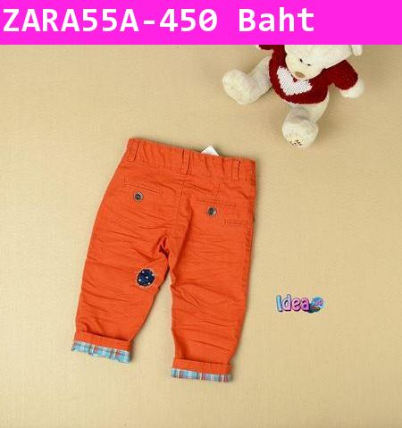 กางเกงขายาว Zara Space Boy สีส้มสด